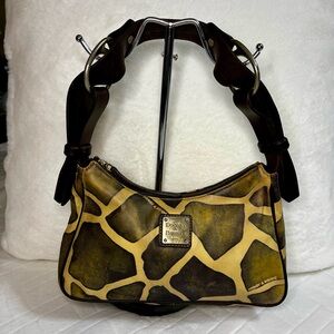 DOONEY AND BOURKE VINTAGE GIRAFFE PRINT HOBO BAG J6554666